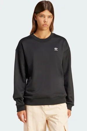 adidas Womens Trefoil Loose Crew Sweatshirt - Recycled Material - Size 2XS
