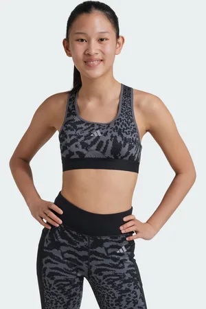 adidas Kids Unisex Power React Sports Bra - Recycled Material - Size 9-10Y
