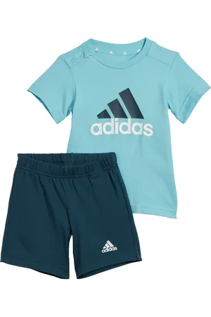 adidas Childrens Unisex Essentials Organic Cotton Tee and Shorts Set - - Size 0-3M