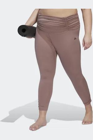 adidas Womens Yoga Studio Gathered 7/8 Leggings (Plus Size) - Recycled Material - Size UK 20-22 (Womens)