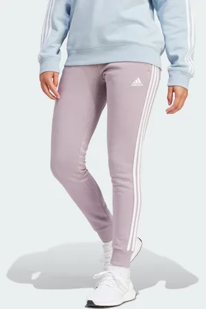 adidas Womens Essentials 3-Stripes Fleece Pants - Cotton - Size X-Small
