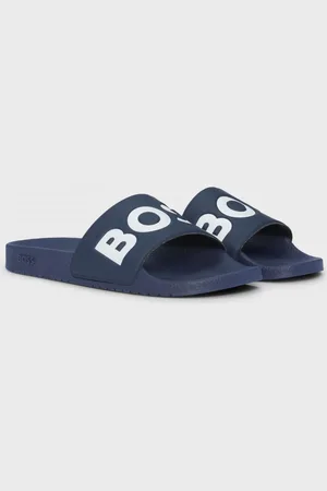 HUGO BOSS Aryeh Mens Italian-Made Slides With Large Logo Detail - - Size UK 11