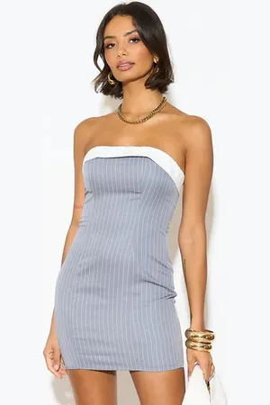 Gini London Womens Paneled Stripe Mini Dress - - Size 12 UK