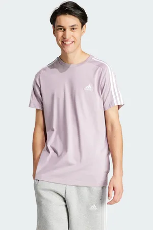 adidas Mens Essentials Single Jersey 3-Stripes Tee - Cotton - Size Small