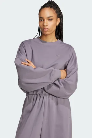 adidas Womens Premium Essentials Oversized Sweatshirt - Cotton - Size X-Large