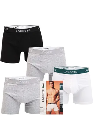 Lacoste Mens 3-Pack Long Stretch Cotton Boxer Briefs in Multi colour - - Size X-Large