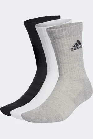 adidas Unisex Cushioned Crew Socks 3 Pairs - Cotton - Size UK 4.5-6