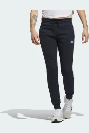 adidas Womens Essentials Fleece 3-Stripes Pants - Cotton - Size Medium