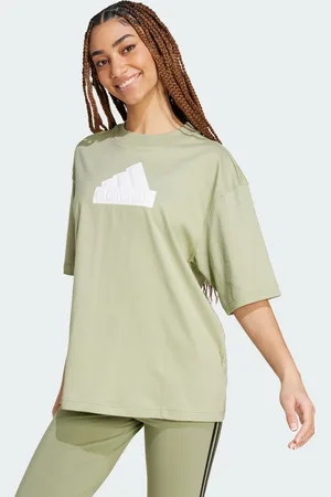 adidas Womens Future Icons Badge of Sport Boyfriend Tee - Cotton - Size Medium