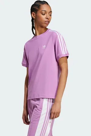 adidas Womens 3-Stripes Tee - Cotton - Size 2XS