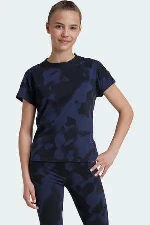 adidas Kids Unisex Future Icons Camo Printed Tee - Cotton - Size 7-8Y