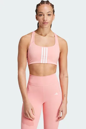 adidas Womens Powerimpact Training Medium-Support 3-Stripes Bra - Recycled Material - Size XS (C-D)