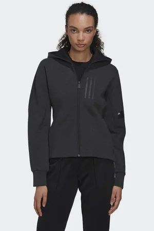 adidas Womens Mission Victory Slim Fit Full-Zip Hoodie - Cotton - Size 2XS