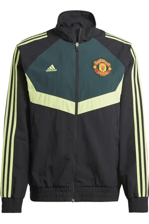 adidas Mens Manchester United Woven Track Top in green - Size Medium