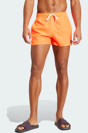 adidas Mens 3-Stripes CLX Very-Short-Length Swim Shorts - Recycled Material - Size Medium