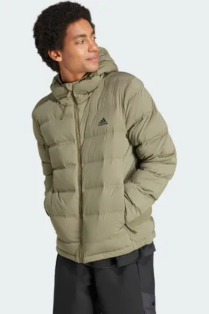 adidas Mens Helionic Stretch Hooded Down Jacket - Recycled Material - Size Small