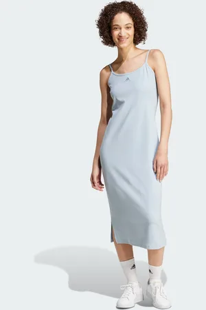 adidas Womens ALL SZN Rib Fitted Midi Dress - Cotton - Size Large