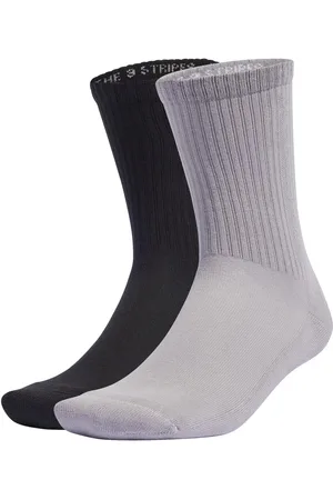adidas Mens 2 Pack of Cushioned Crew Socks in Cotton - Size Small