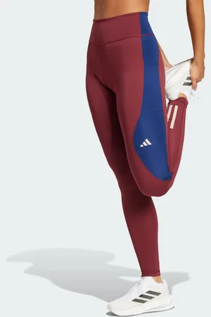 adidas Womens Own The Run Colorblock Full-Length Leggings - Recycled Material - Size 2XS