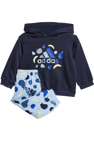adidas Kids Unisex Essentials Allover Print Jogger Set - Cotton - Size 9-12M