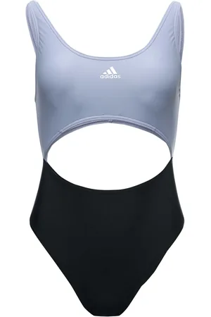 adidas Womens Colourblock Swimsuit in Grey-Black - - Size 20 UK