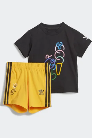 adidas Childrens Unisex x James Jarvis Shorts and Tee Set - - Size 6-9M