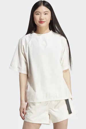 adidas Womens City Escape Loose-Fit Tee - Recycled Material - Size Large