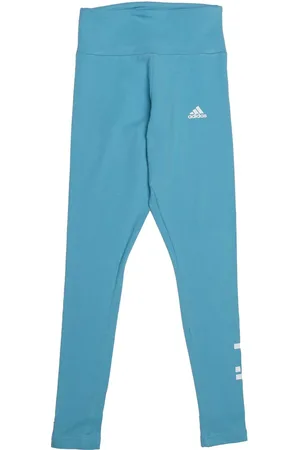 adidas Womens Sport Inspired High Waisted Leggings in Blue-White - Cotton - Size 4 UK