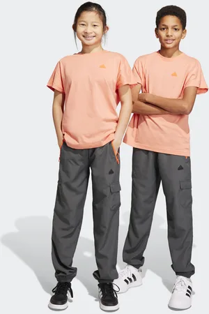 adidas Childrens Unisex City Escape Casual Woven Cargo Pocket Pants - Recycled Material - Size 9-10Y