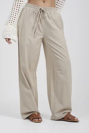 Brave Soul Womens Straight Leg Linen Trousers - Size Small