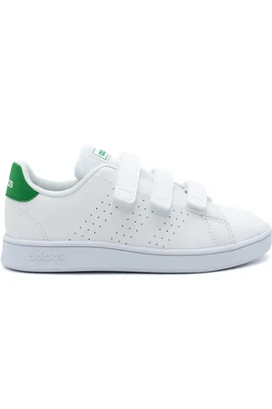 adidas Childrens Unisex Advantage Court Lifestyle Hook-and-Loop Shoes - - Size EU 33