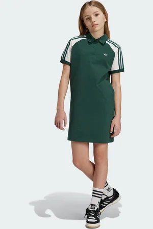 adidas Kids Unisex Polo Dress With Colorblock - Cotton - Size 9-10Y