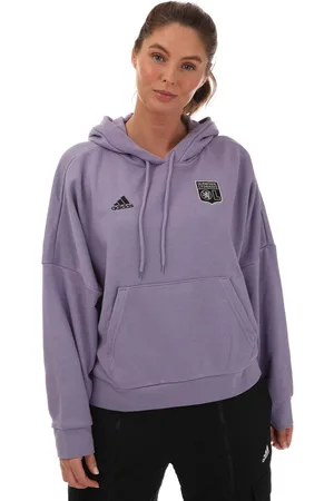 adidas Womens Olymipique Lyonnais Hoody in Cotton - Size 4-8Y