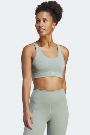 adidas Womens CoreFlow Luxe Studio Medium-Support Bra - Recycled Material - Size M (D-DD)