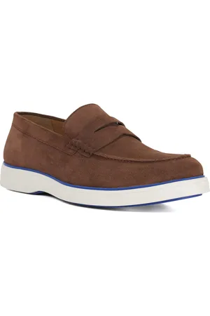 Dune Mens Buntis - Rubber Sole Penny Trim Loafers - Suede - Size UK 8