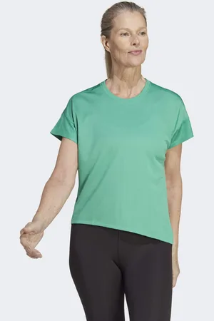 adidas Womens HIIT AEROREADY Quickburn Training Tee - recycled_material - Size Medium