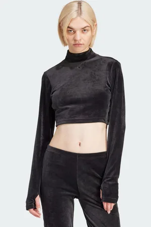 adidas Womens Velvet Crop Top - Recycled Material - Size X-Large