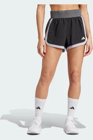 adidas Womens Pacer Woven Training Colorblock High-Rise Shorts - Recycled Material - Size X-Large