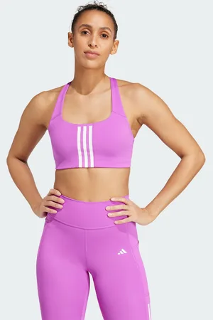 adidas Womens Powerimpact Training Medium-Support 3-Stripes Bra - Recycled Material - Size XL (A-B)