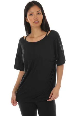 adidas Womens Yoga Studio Oversized T-Shirt in Cotton - Size 4 UK
