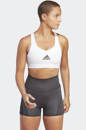 adidas Womens PowerReact Train Medium-Support Bra - recycled_material - Size 2XS (D-DD)