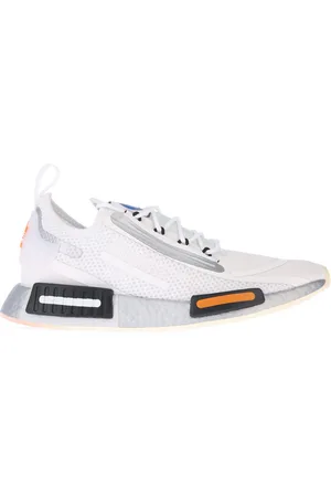 adidas Mens NMD_R1 Spectoo Trainers in White Black - & Silver Textile - Size UK 5.5