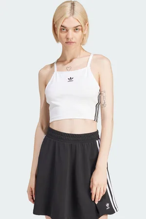 adidas Womens Adicolor 3-Stripes Crop Top - Cotton - Size X-Small