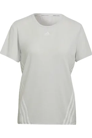 adidas Womens TRAINICONS 3-Stripes Tee - recycled_material - Size Small