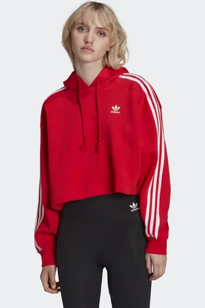 adidas Womens Adicolor Classics Crop Hoodie - Cotton - Size 6 UK