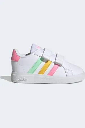 adidas Kids Unisex Grand Court Lifestyle Hook and Loop Shoes - - Size UK 8 Infant