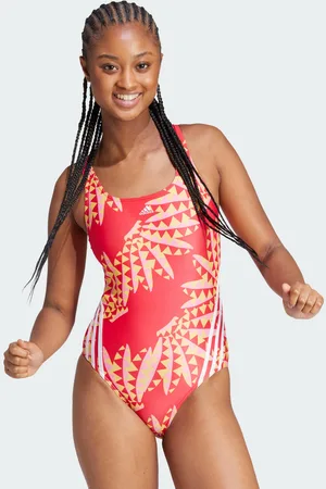 adidas Womens FARM Rio 3-Stripes CLX Swimsuit - Recycled Material - Size Medium