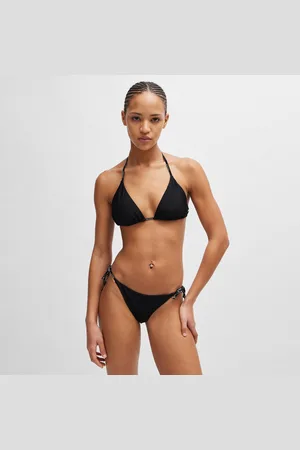 HUGO BOSS Womens Logo Detail Triangle Bikini Top in - Size Medium