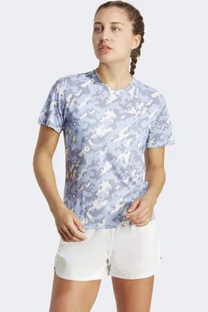 adidas Womens Own the Run Camo Running Tee - Recycled Material - Size Medium
