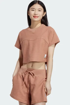 adidas Womens Lounge Terry Loop Crop Top - - Size X-Large